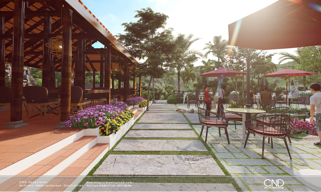 Thiết kế quán cafe sân vườn - Kiến trúc CND, TP Vinh, Nghệ An